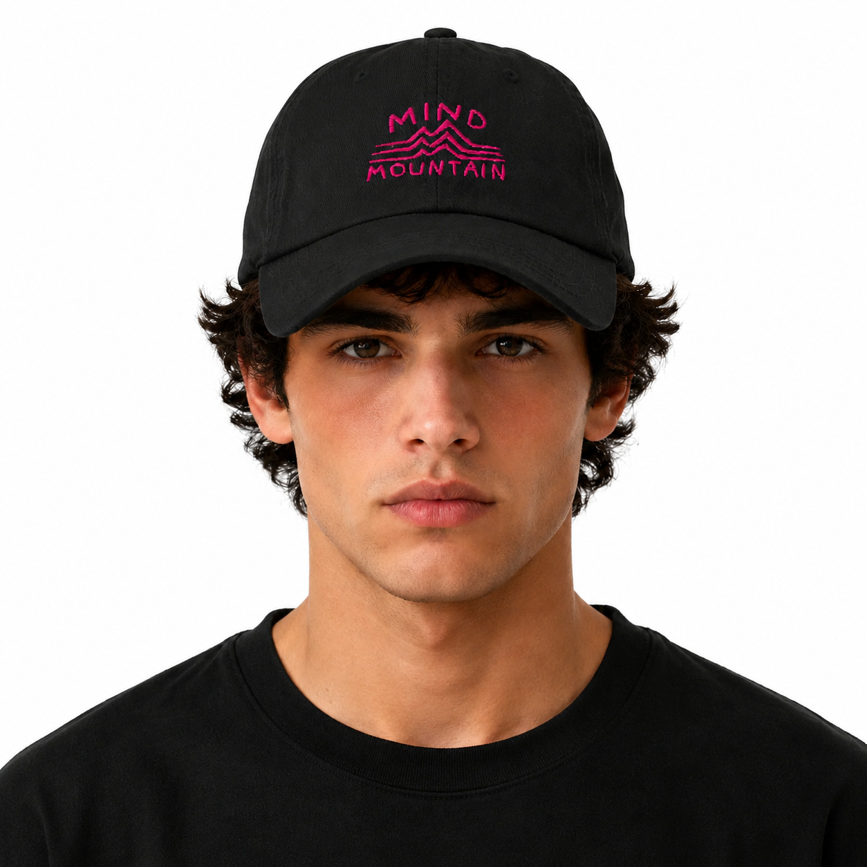 Mind Mountain Dad hat (pink logo)